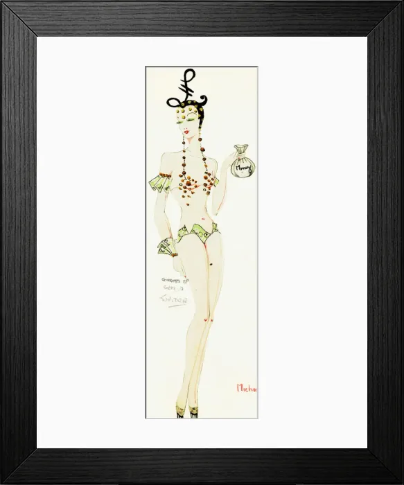 Framed Print : Murrays Cabaret Club costume design Framed Print : Murrays Cabaret Club costume design
