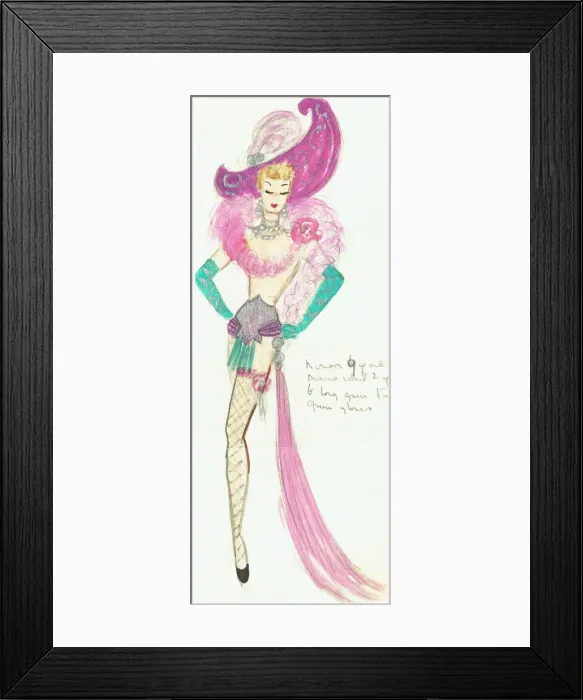 Framed Print : Murrays Cabaret Club costume design Framed Print : Murrays Cabaret Club costume design