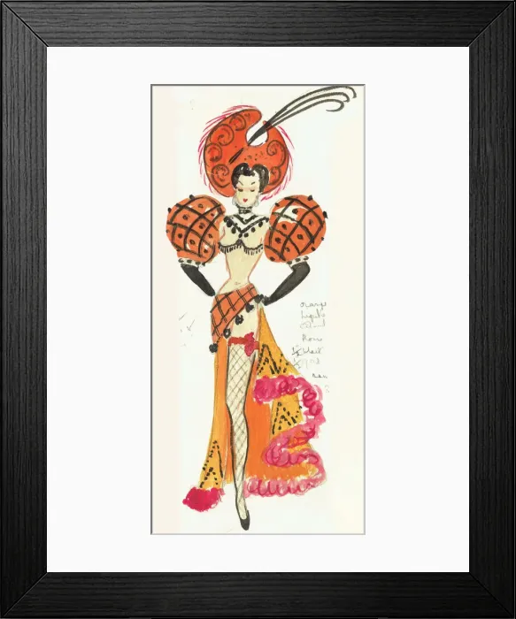 Framed Print : Murrays Cabaret Club costume design Framed Print : Murrays Cabaret Club costume design
