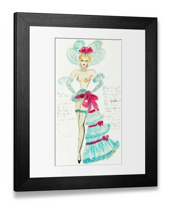 Framed Print : Murrays Cabaret Club costume design Framed Print : Murrays Cabaret Club costume design