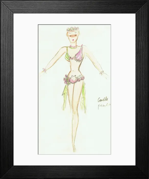 Framed Print : Murrays Cabaret Club costume design Framed Print : Murrays Cabaret Club costume design