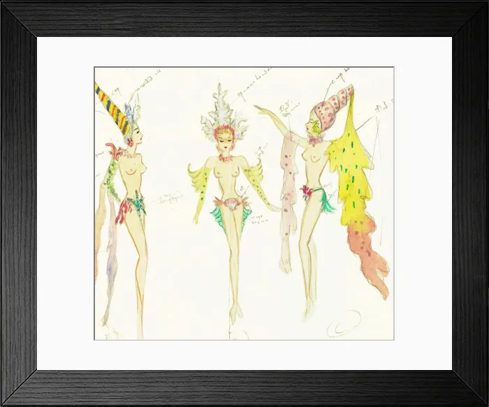 Framed Print : Murrays Cabaret Club costume design Framed Print : Murrays Cabaret Club costume design