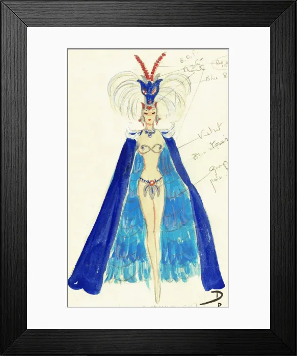 Framed Print : Murrays Cabaret Club costume design Framed Print : Murrays Cabaret Club costume design