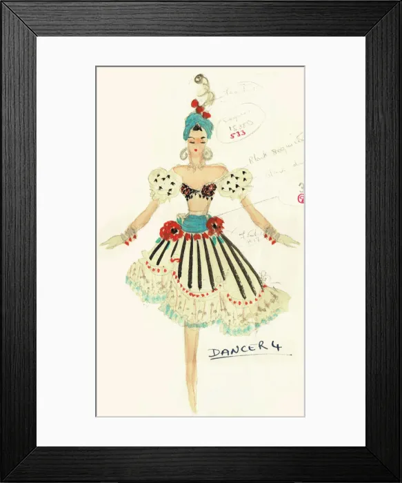Framed Print : Murrays Cabaret Club costume design Framed Print : Murrays Cabaret Club costume design