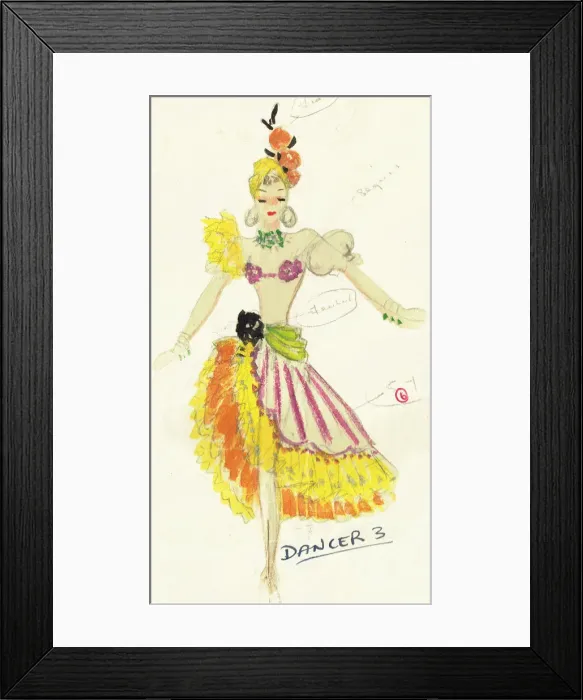 Framed Print : Murrays Cabaret Club costume design Framed Print : Murrays Cabaret Club costume design