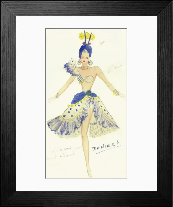 Framed Print : Murrays Cabaret Club costume design Framed Print : Murrays Cabaret Club costume design
