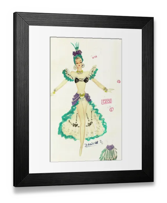 Framed Print : Murrays Cabaret Club costume design Framed Print : Murrays Cabaret Club costume design