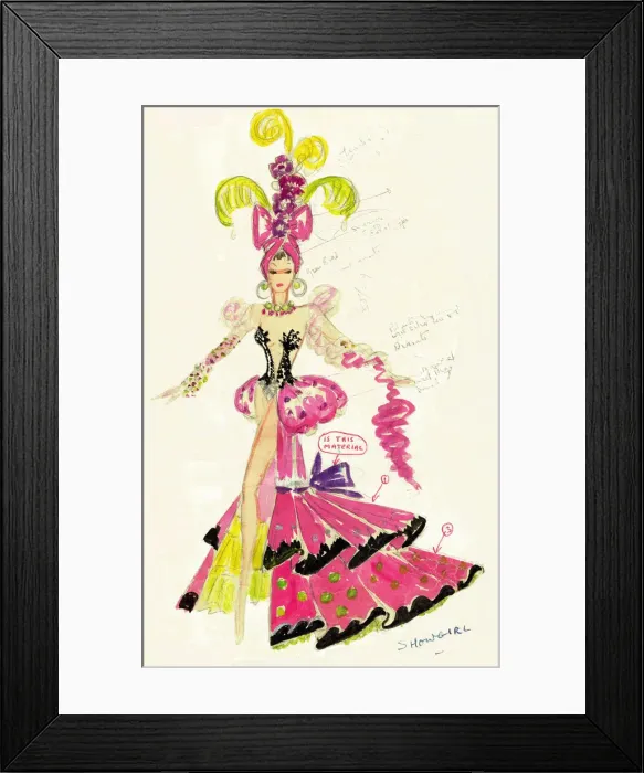 Framed Print : Murrays Cabaret Club costume design Framed Print : Murrays Cabaret Club costume design