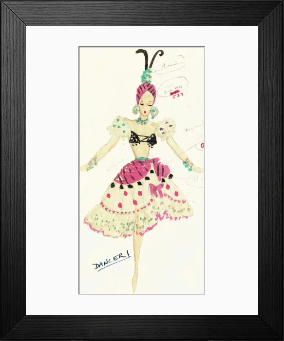 Framed Print : Murrays Cabaret Club costume design Framed Print : Murrays Cabaret Club costume design