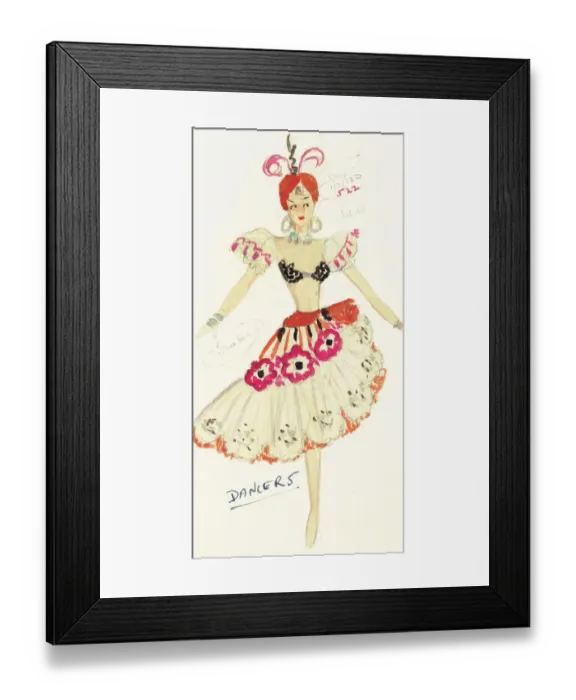 Framed Print : Murrays Cabaret Club costume design Framed Print : Murrays Cabaret Club costume design
