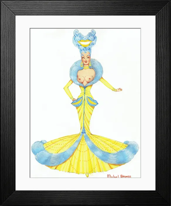 Framed Print : Murrays Cabaret Club costume design Framed Print : Murrays Cabaret Club costume design