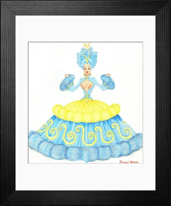 Framed Print : Murrays Cabaret Club costume design Framed Print : Murrays Cabaret Club costume design