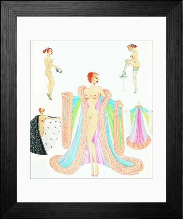 Framed Print : Murrays Cabaret Club costume design Framed Print : Murrays Cabaret Club costume design