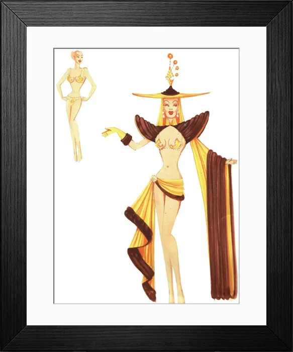 Framed Print : Murrays Cabaret Club costume design Framed Print : Murrays Cabaret Club costume design