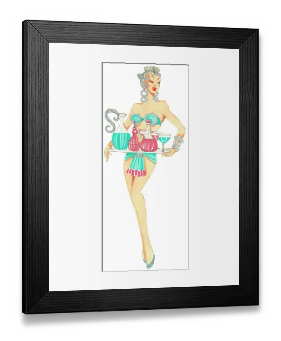 Framed Print : Murrays Cabaret Club costume design Framed Print : Murrays Cabaret Club costume design