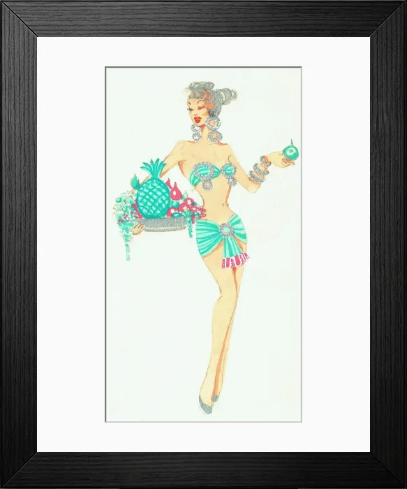 Framed Print : Murrays Cabaret Club costume design Framed Print : Murrays Cabaret Club costume design