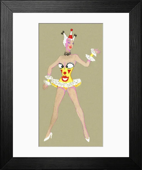 Framed Print : Murrays Cabaret Club costume design