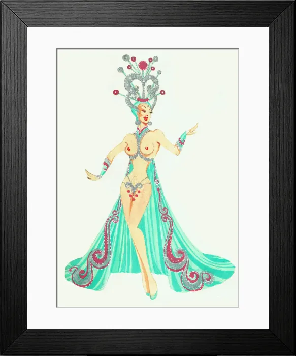 Framed Print : Murrays Cabaret Club costume design Framed Print : Murrays Cabaret Club costume design