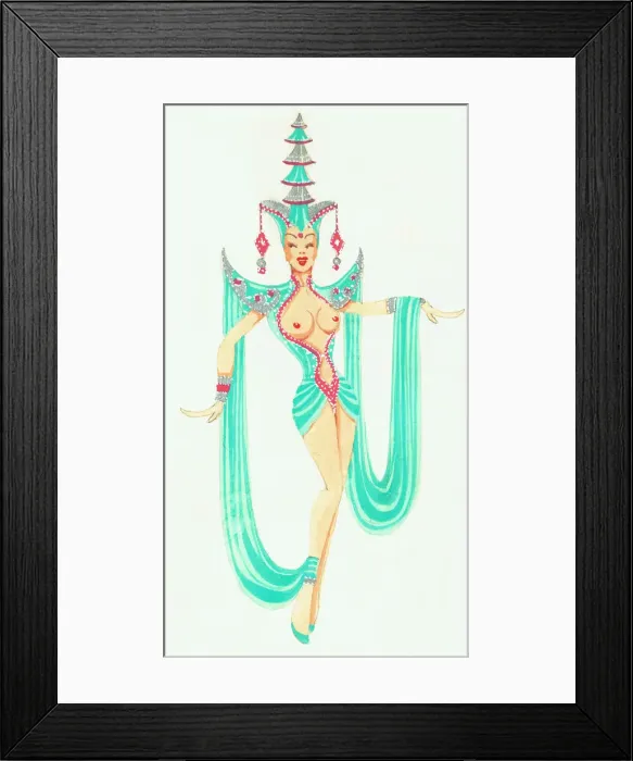 Framed Print : Murrays Cabaret Club costume design Framed Print : Murrays Cabaret Club costume design