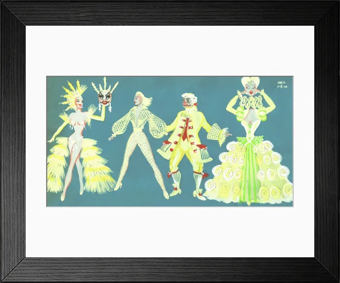 Framed Print : Murrays Cabaret Club costume design Framed Print : Murrays Cabaret Club costume design