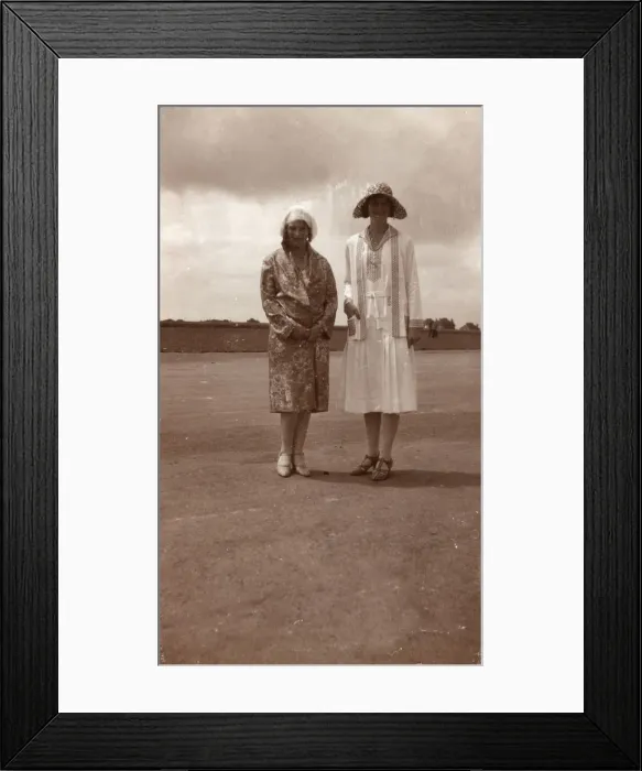 Framed Print : Two Ladies in their summer dresses Framed Print : Two Ladies in their summer dresses