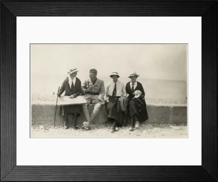 Framed Print : Four friends by the beach at Letreport, France Framed Print : Four friends by the beach at Letreport, France