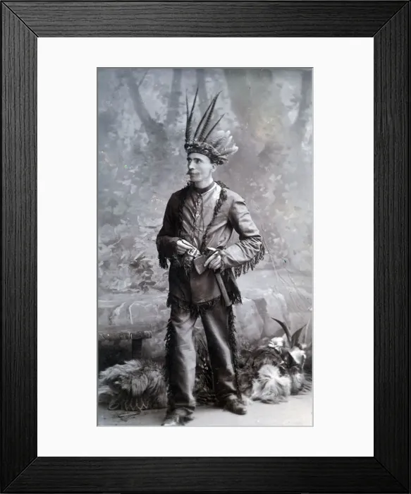 Framed Print : Fine Gent dressed up as a Red Indian Chief Framed Print : Fine Gent dressed up as a Red Indian Chief