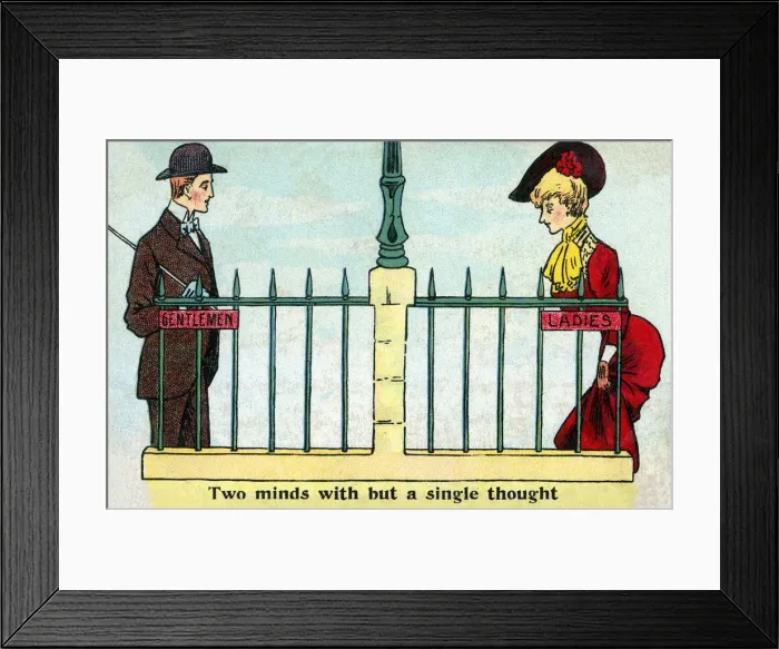 Framed Print : A Gentleman and a Lady descend into a public convenience Framed Print : A Gentleman and a Lady descend into a public convenience