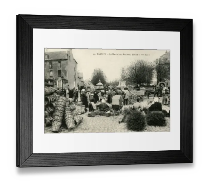 Framed Print : The Butter, Brooms and Basket Market, Bayeux, France Framed Print : The Butter, Brooms and Basket Market, Bayeux, France