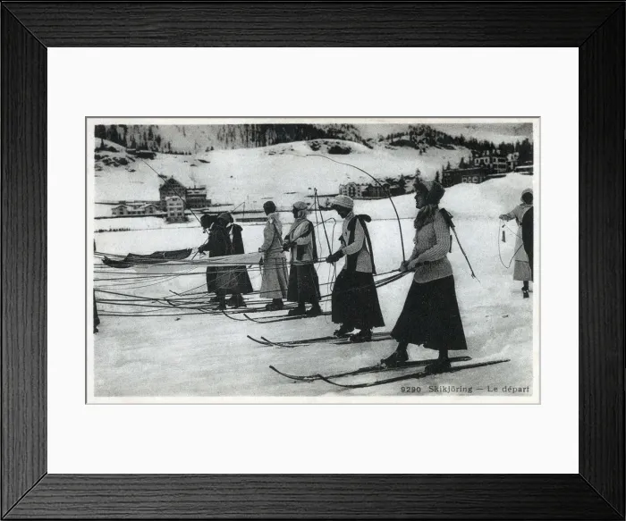 Framed Print : Skikjoring competition, St Moritz, Switzerland Framed Print : Skikjoring competition, St Moritz, Switzerland