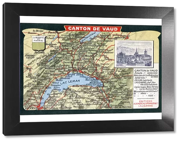 Map of the Canton of Vaud, Switzerland