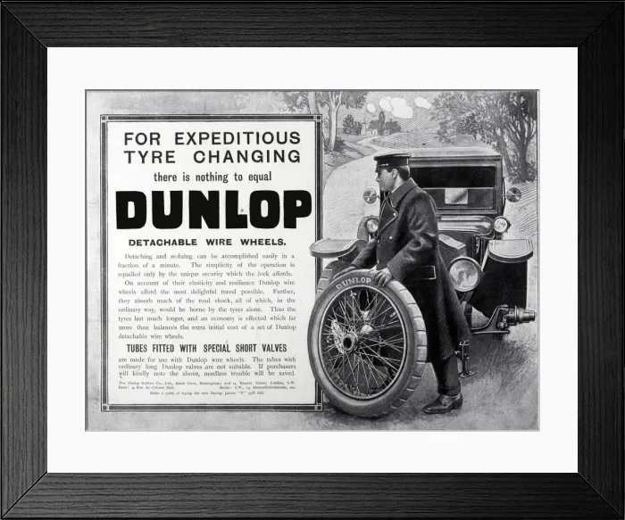 Framed Print : Dunlop Wire Wheels