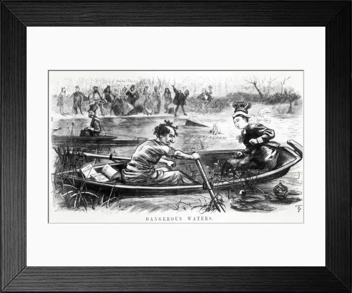 Framed Print : Cartoon - Disraeli and Victoria - Dangers of Imperialism Framed Print : Cartoon - Disraeli and Victoria - Dangers of Imperialism