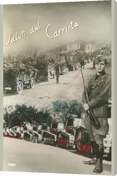 Italian Propaganda postcard - Invasion of Albania