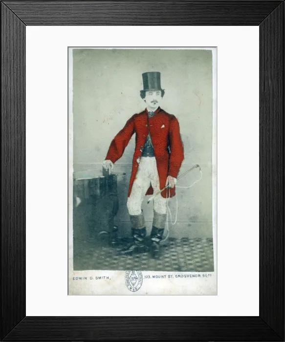 Framed Print : British Huntsman on a small-format Carte de visite (Portrait carte-de-visite, CdV) Framed Print : British Huntsman on a small-format Carte de visite (Portrait carte-de-visite, CdV)