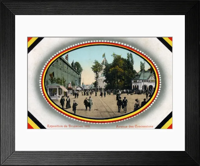 Framed Print : Brussels Exhibition of 1910 - Avenue des Concessions Date: 1910 Framed Print : Brussels Exhibition of 1910 - Avenue des Concessions Date: 1910