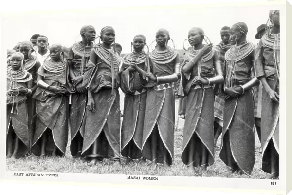 A quite superb photographic postcard of a group of Masai Women from Kenya, East Africa