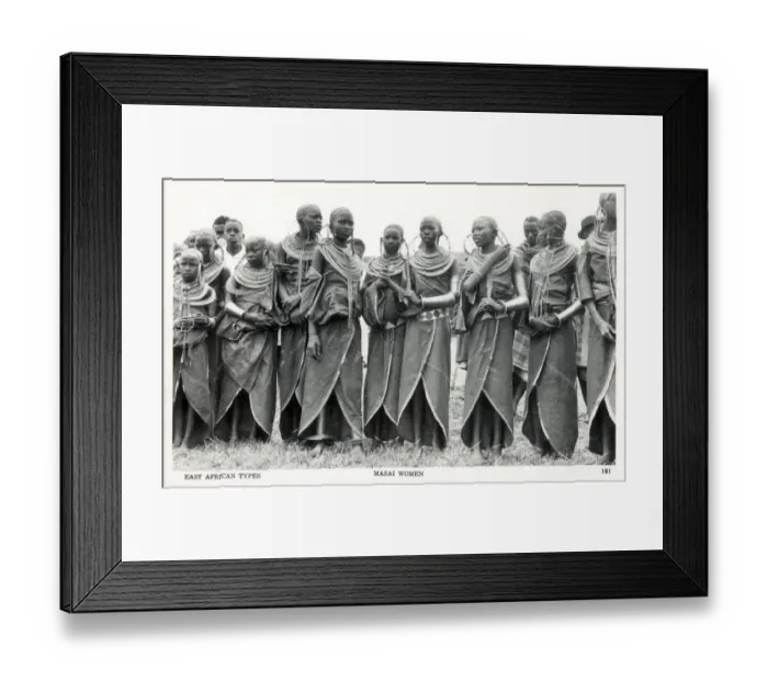 Framed Print : A quite superb photographic postcard of a group of Masai Women from Kenya, East Africa Framed Print : A quite superb photographic postcard of a group of Masai Women from Kenya, East Africa