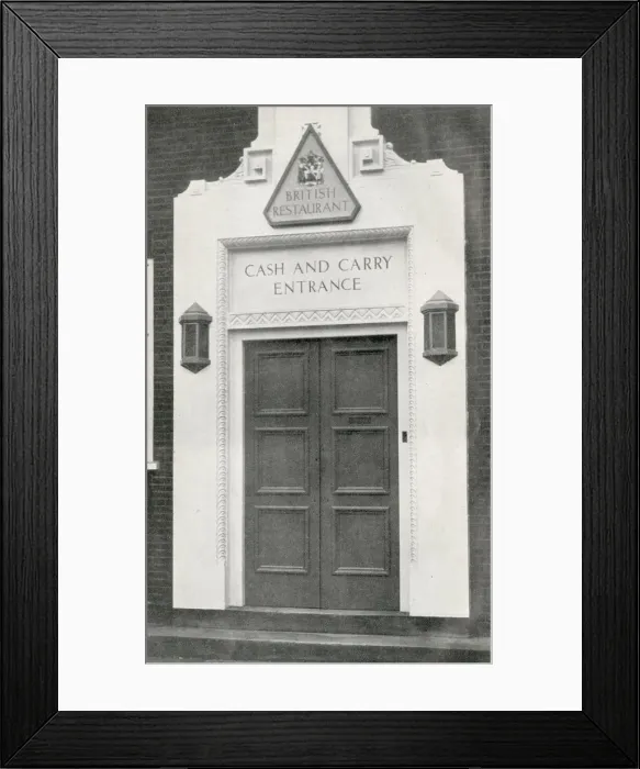 Framed Print : The cash and carry entrance of an unidentified British Restaurant Framed Print : The cash and carry entrance of an unidentified British Restaurant