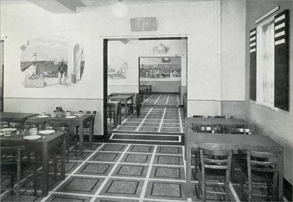 Interior of a British Restaurant, one of a number of communal restaurants during the