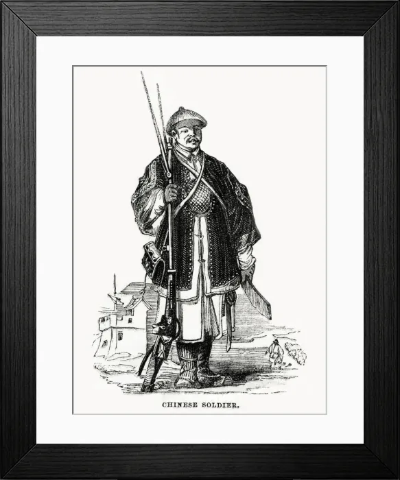 Framed Print : A Chinese Soldier. Date: 1842 Framed Print : A Chinese Soldier. Date: 1842