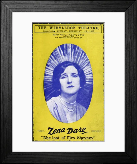 Framed Print : Zena Dare, The Last of Mrs Cheyney, Wimbledon Theatre Framed Print : Zena Dare, The Last of Mrs Cheyney, Wimbledon Theatre