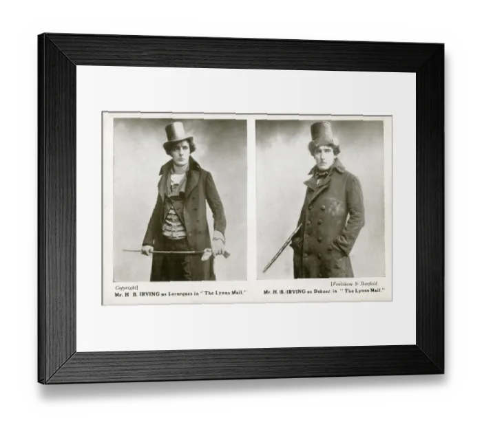 Framed Print : H B Irving as two characters in The Lyons Mail, Manchester Framed Print : H B Irving as two characters in The Lyons Mail, Manchester
