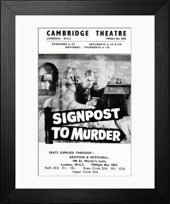 Framed Print : Signpost to Murder, Cambridge Theatre, London Framed Print : Signpost to Murder, Cambridge Theatre, London