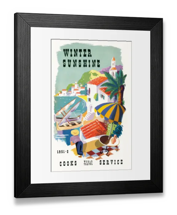 Framed Print : Brochure front cover advertising Thomas Cooks World Travel Service, 1951-2 Date Framed Print : Brochure front cover advertising Thomas Cooks World Travel Service, 1951-2 Date