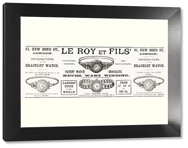 Advertisement for Le Roy et Fils, of New Bond Street, London, originators of the bracelet