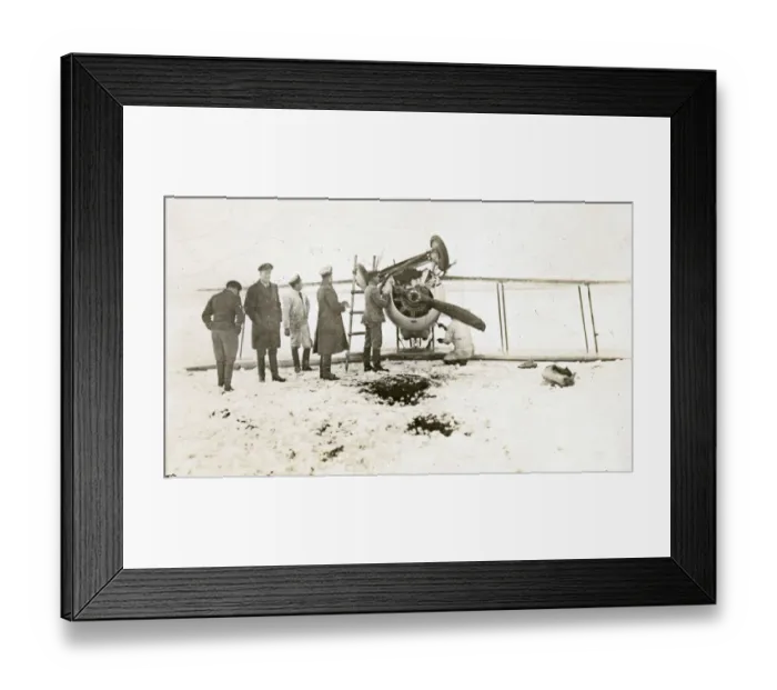 Framed Print : Sempill British Aviation Mission to Japan, crashed plane