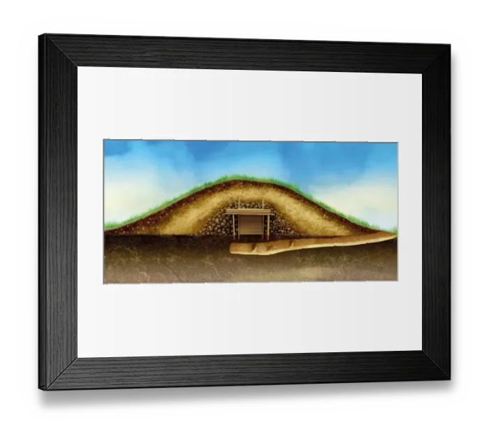 Framed Print : Cross-section, prehistoric burial mound, Kazakhstan Framed Print : Cross-section, prehistoric burial mound, Kazakhstan
