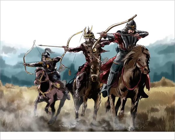 Archers on horseback, Central Asia