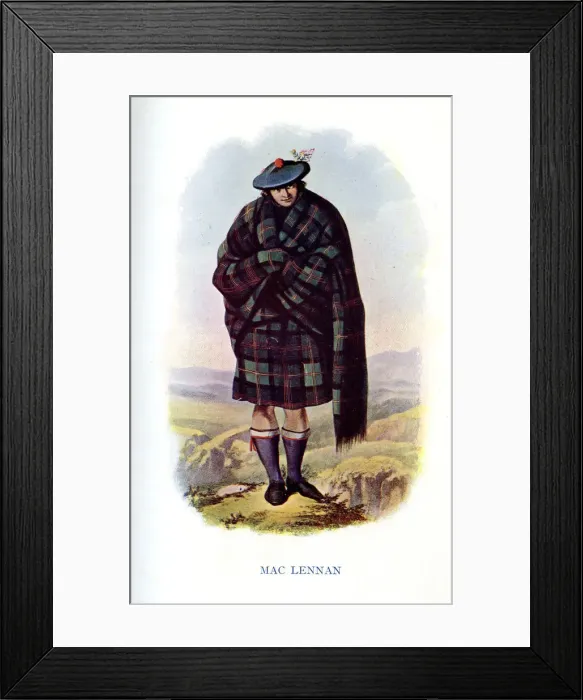 Framed Print : Mac Lennan, Traditional Scottish Clan Costume Framed Print : Mac Lennan, Traditional Scottish Clan Costume